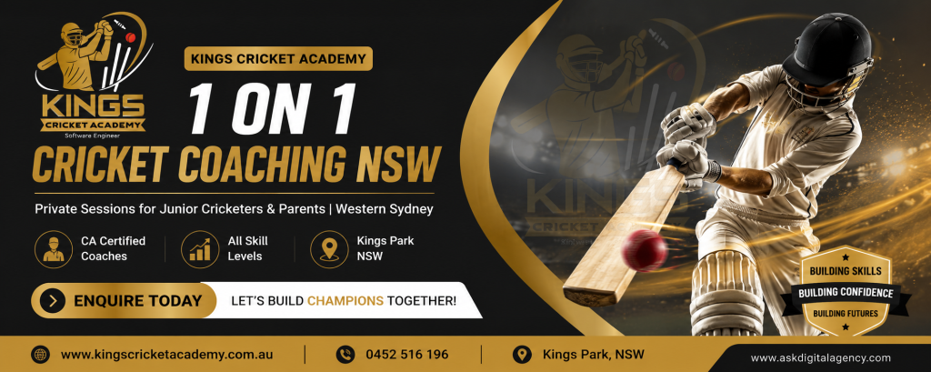 Why Kings Cricket Academy Is the Best Private Coaching Choice in Western Sydney 1 on 1 cricket coaching NSW Kings Park junior batting lesson