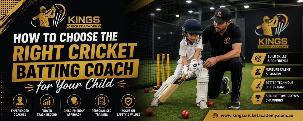 What to Look for in an Indoor Cricket Centre in Sydney Player training in an indoor cricket centre net in Sydney