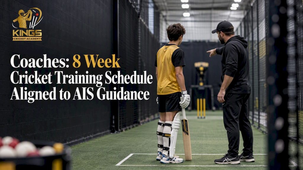 Coach guiding structured cricket training session