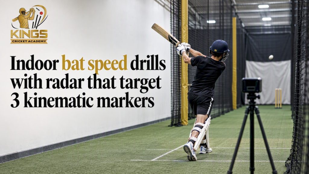Batter practising a radar-tracked swing indoors