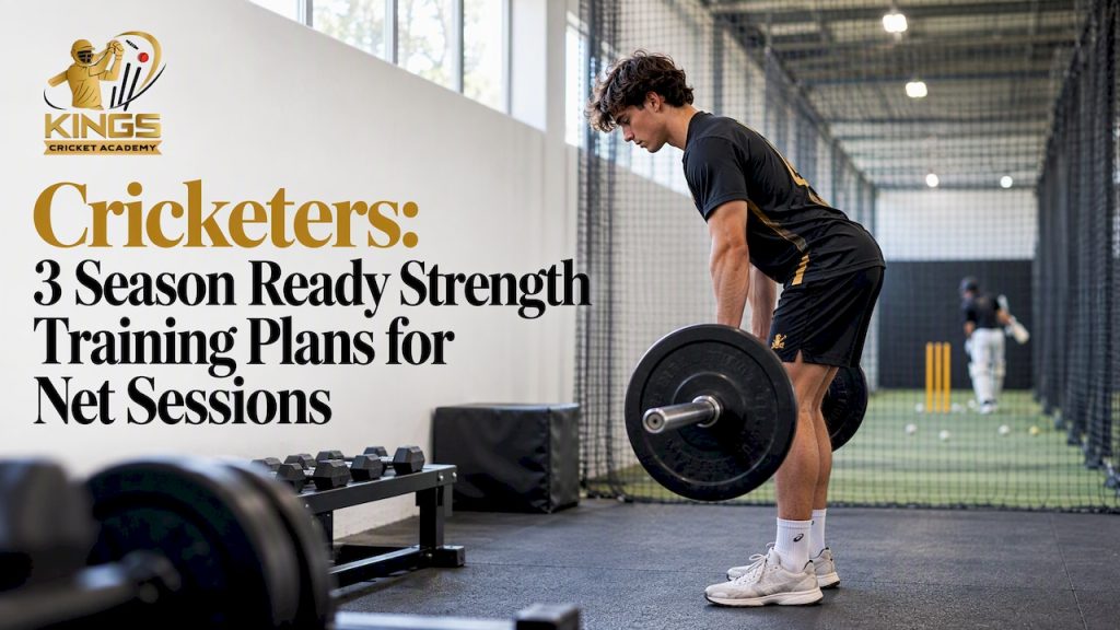 Cricketer performing strength training indoors